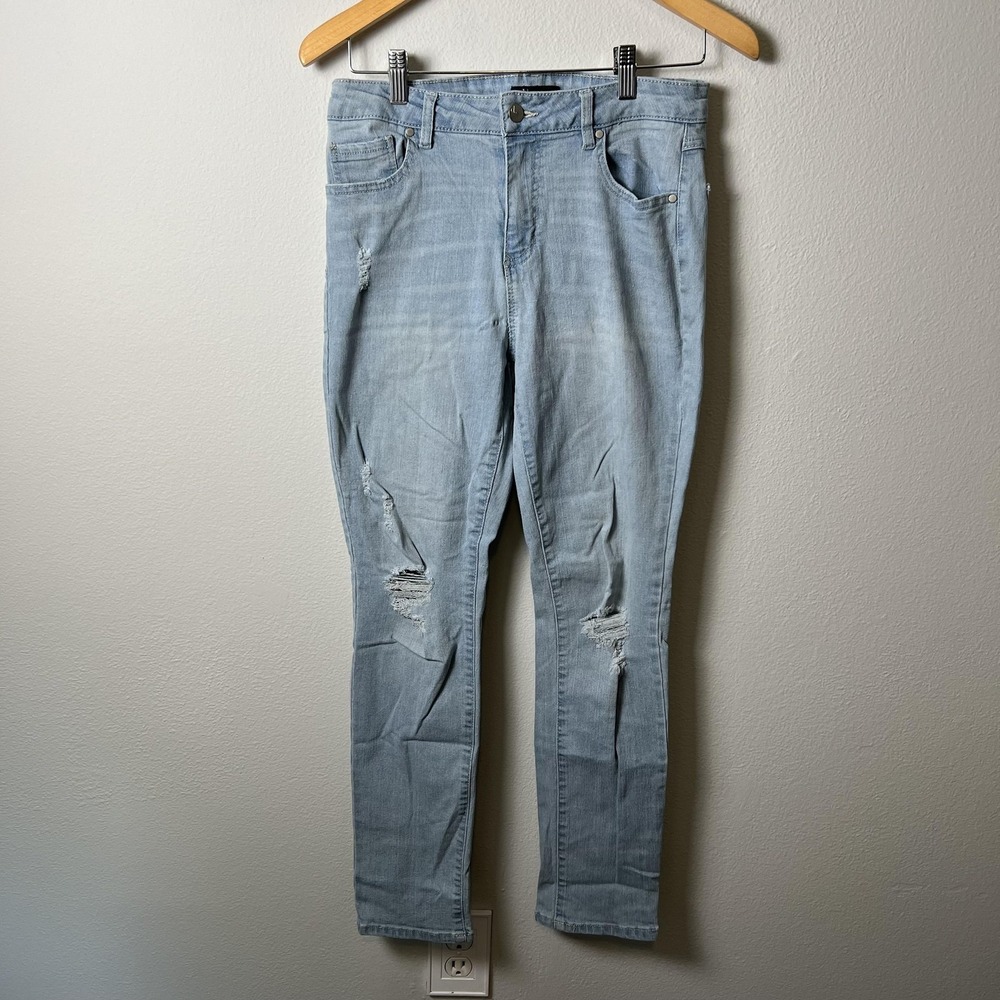d.jeans Jeans Womens 10 Distressed Skinny Stretch Denim Mid Rise Pants‎